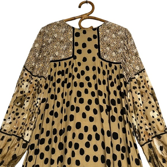 Anthropologie | Conditions Apply | Spotted Animal Print Long Sleeve Mini Dress S - Picture 3 of 10
